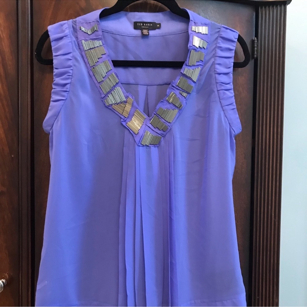 Ted Baker sheer lavender blouse